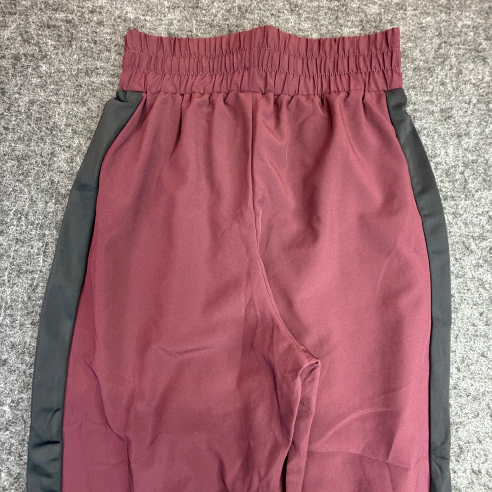 Balera Dancewear Joggers Women XSA Maroon High Waist Side Stripe 14601 - Picture 5 of 9